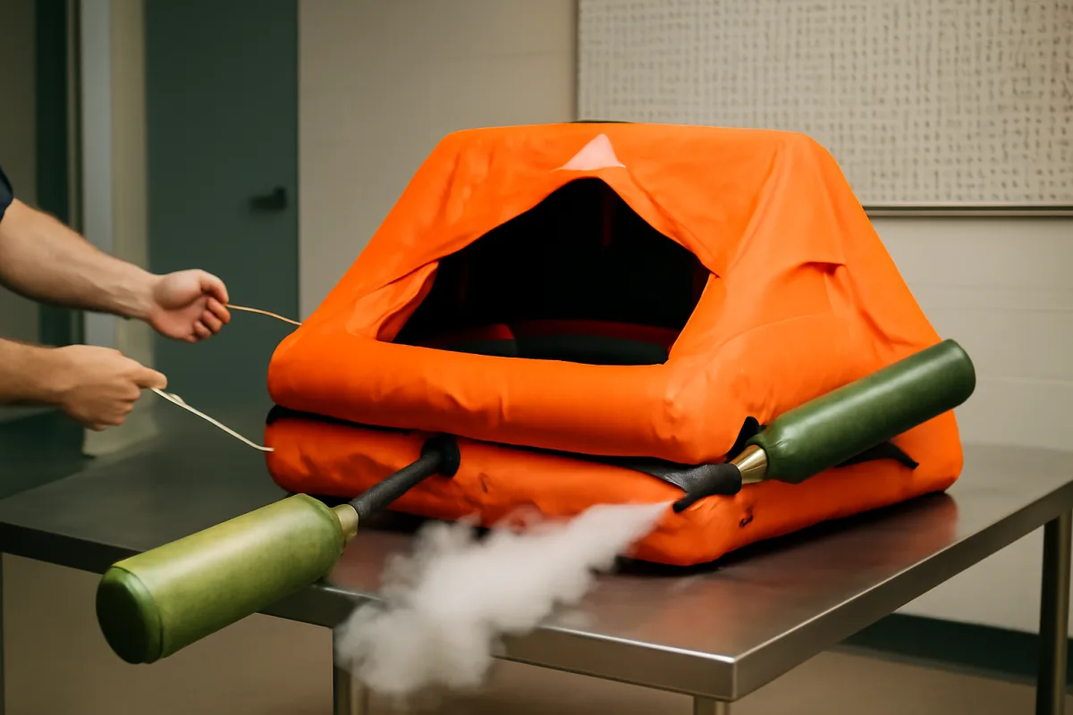 Sistemi di gonfiaggio automatico per le zattere: funzionamento e vantaggi rispetto ai manuali